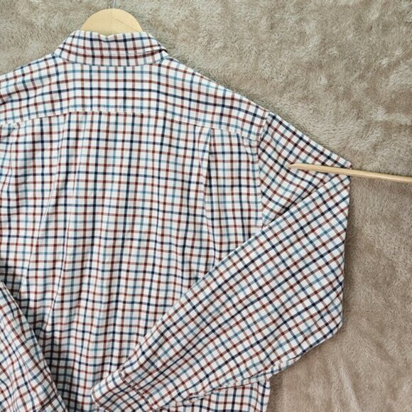 Eddie Bauer Button-Down Shirt Plaid Checkered Long Sleeve Mens Size L Tall Man - Picture 3 of 10